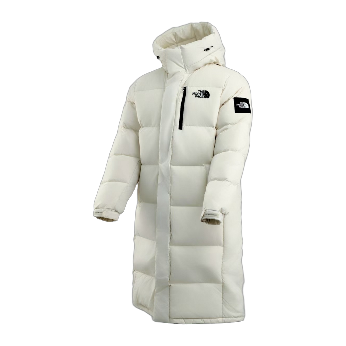 The North Face Color-Block Long Hooded Down Coat | White