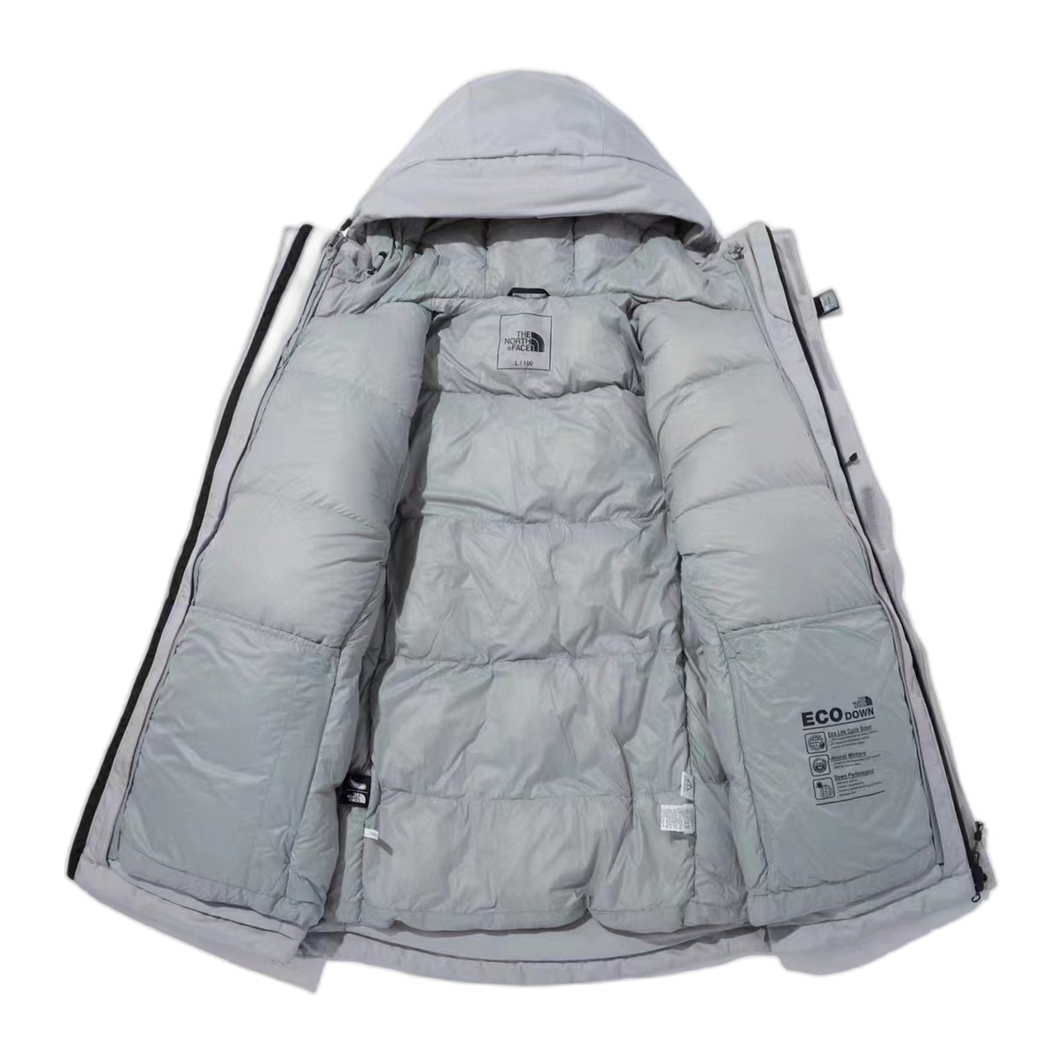 The North Face Himalayan Hooded Down Parka | Grey & White