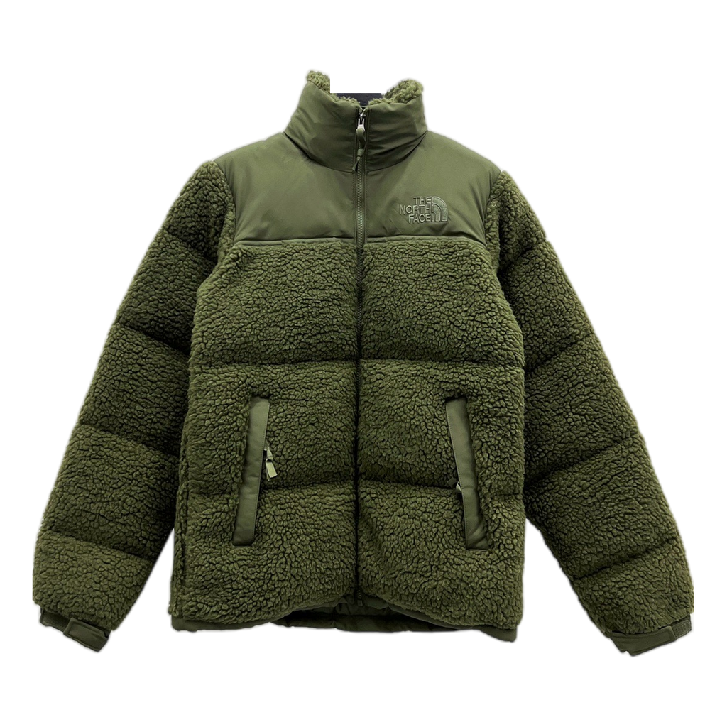 The North Face Fleece-Panel Puffer Jacket with Stand Collar | Olive