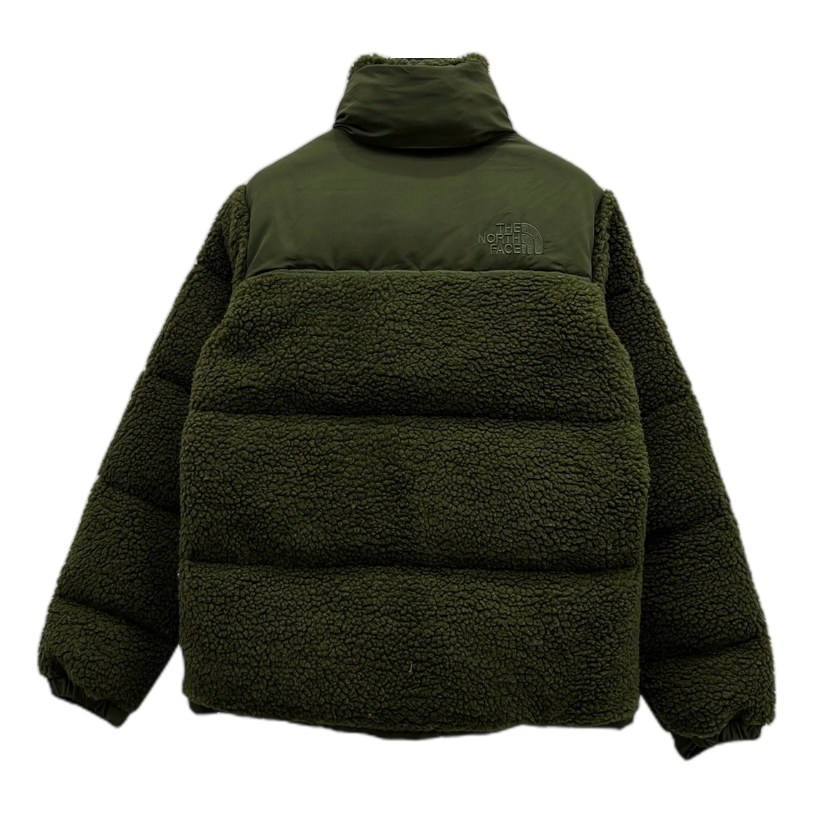 The North Face Fleece-Panel Puffer Jacket with Stand Collar | Olive