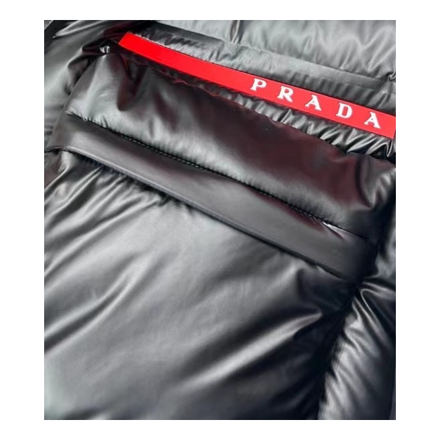 Prada Linea Rossa Hooded Puffer Jacket | Black